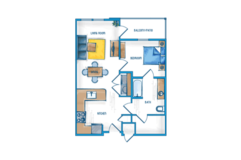 1 bedroom floor plan